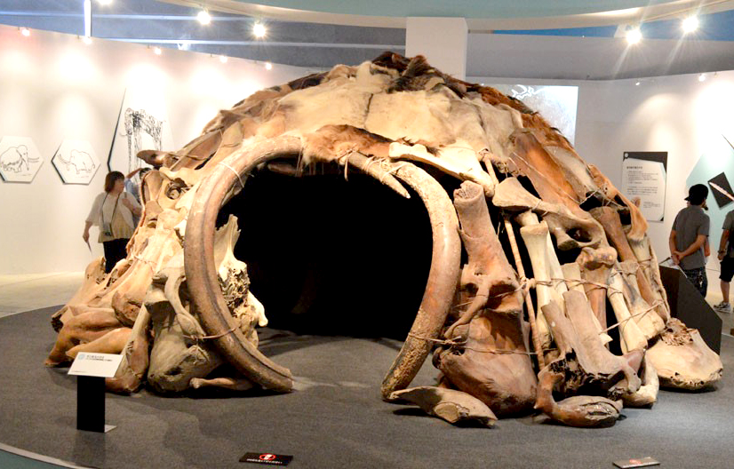 خيمة مبنية بعظام وجلود الحيوانات